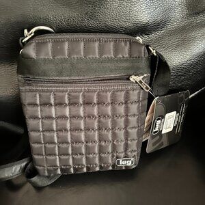 New Lug Skipper Crossbody Bag Black Quilted Adjustable Strap